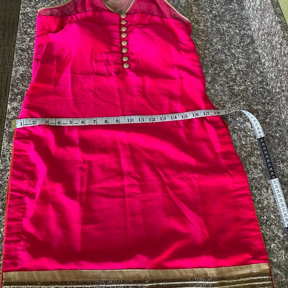 Halter Churidar with dhoti style pants - Picture 4 of 5